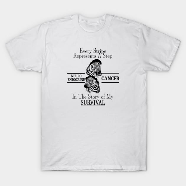 Neuroendocrine Cancer Zebra T-Shirt by allthumbs